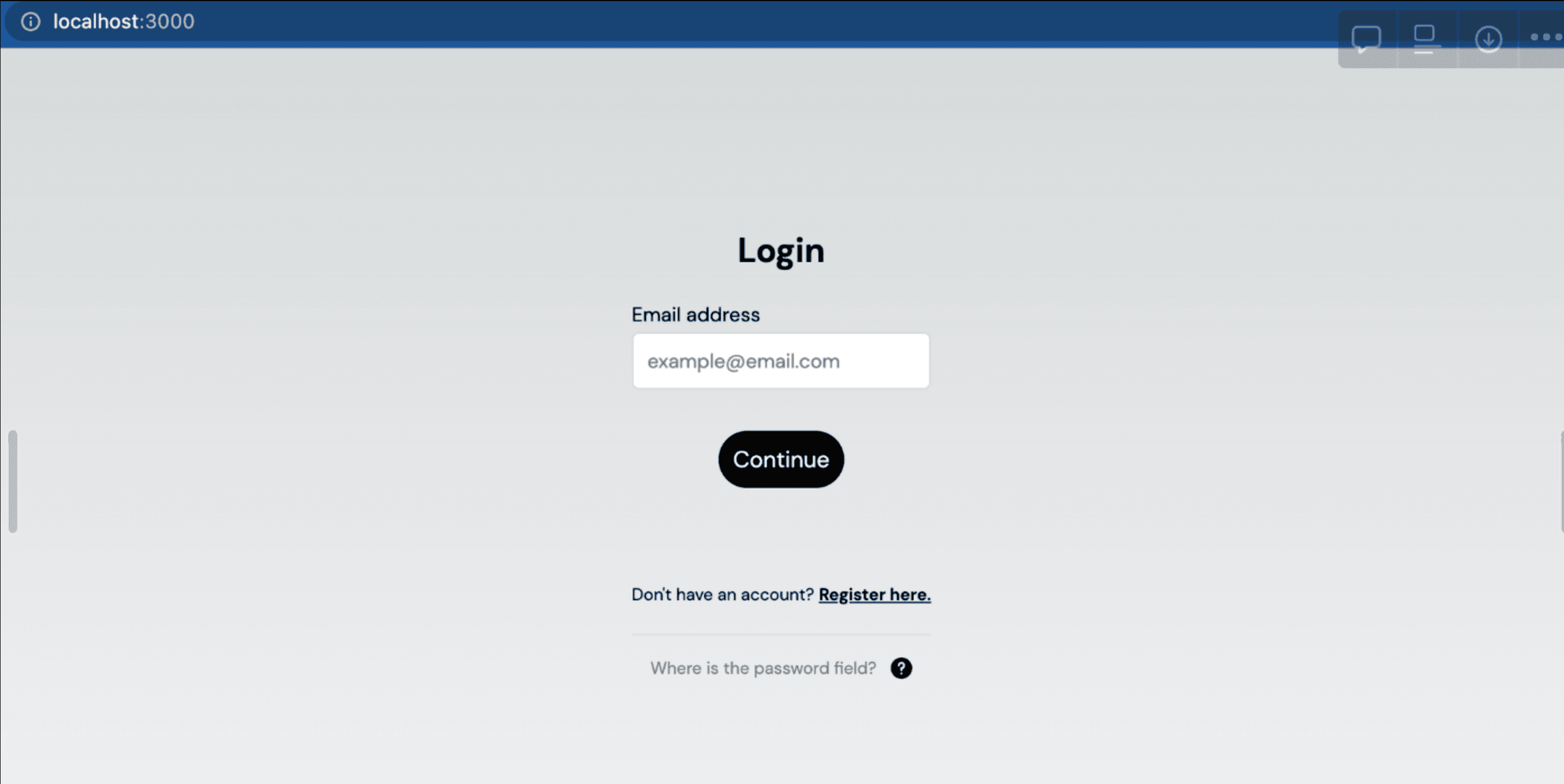 Simple app with Passage login page.